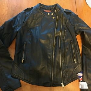 Ladies faux leather bikers jacket